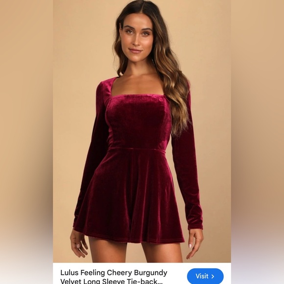 Lulus burgundy velvet dress - Picture 1 of 3